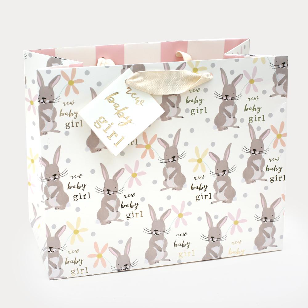 Caroline Gardner Bunny New Baby Girl Landscape Gift Bag