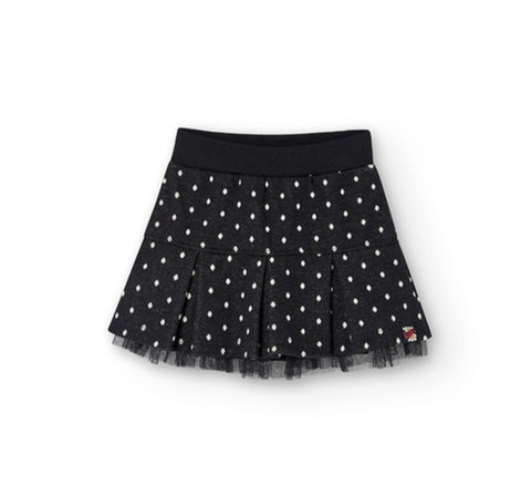 Boboli black and white polka dot skirt