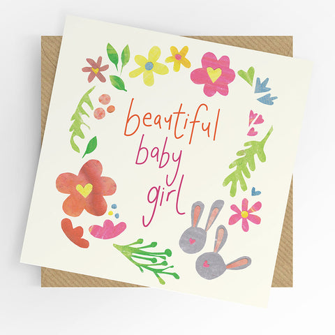 UTWT floral baby girl card