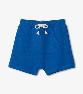 Hatley Blue Melange baby kanga pocket shorts