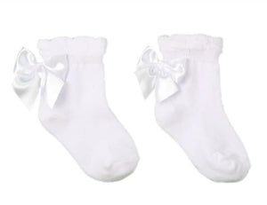 Pex Girls white Ankle Ribbon Socks