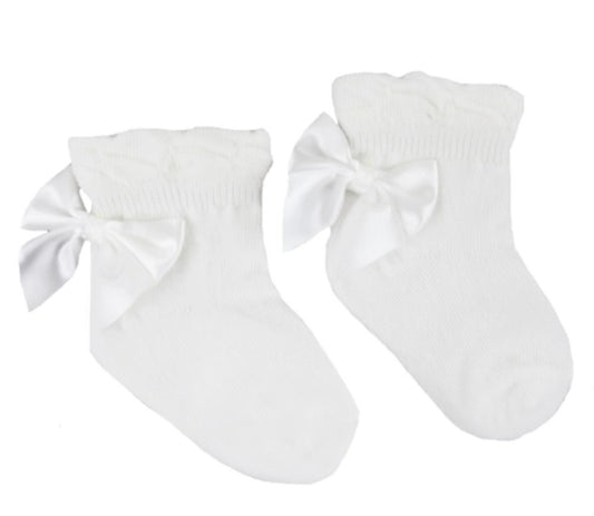 Pex Girls ivory Ankle Ribbon Socks