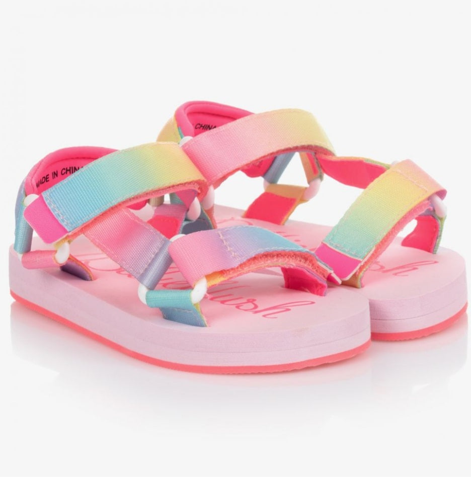 Billieblush Pink Rainbow Logo Sandals