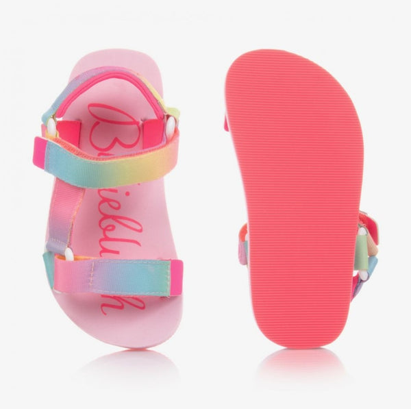 Billieblush Pink Rainbow Logo Sandals