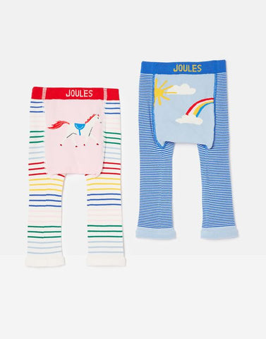 Joules Lively 2 Pack Character Leggings- rainbow/horse