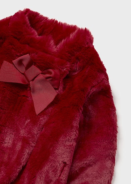Mayoral red Faux fur coat baby 2433