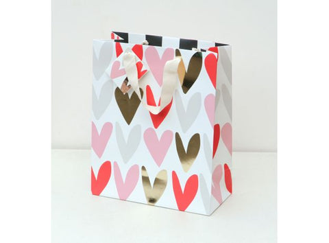 Caroline Gardner metallic hearts gift bag - large