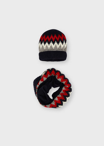 Mayoral Set of woven hat and snood for boy 10153