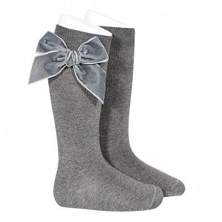 Condor Velvet bow socks - Grey 230