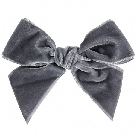 Condor Velvet bow clip - Grey