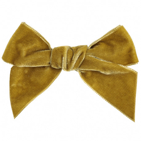 Condor Velvet bow clip - Mustard